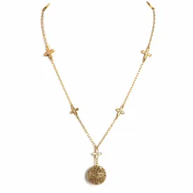Peace Cross Globe Necklace