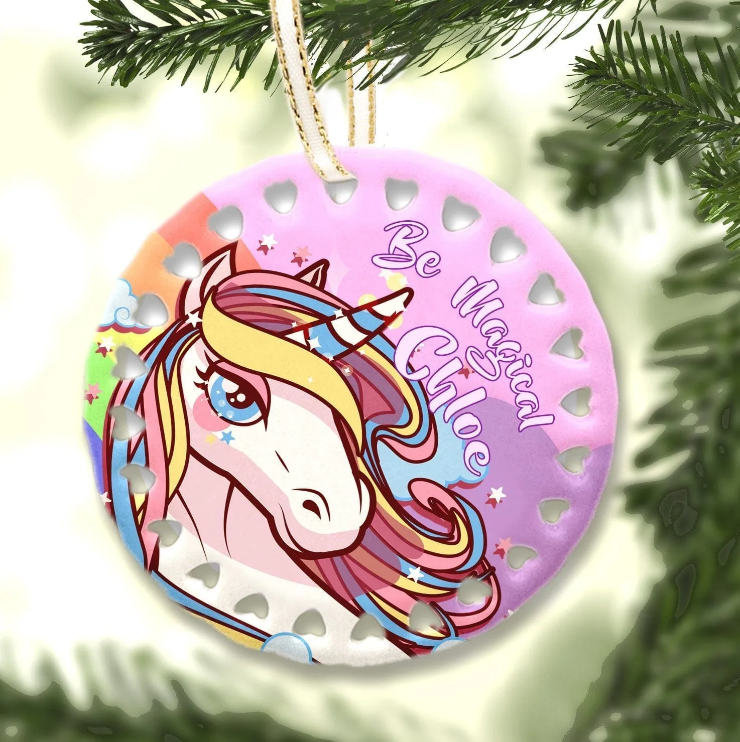Personalized Unicorn Christmas Ornament Be Magical Christmas Girl Gift Idea Christmas Tree Decor Unicorns for Girls Pink Sweet Customized