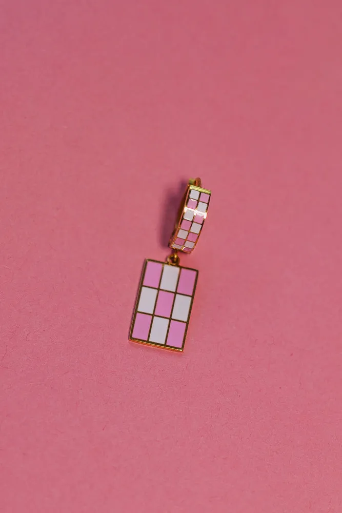 Pink and White Checkered Hoops