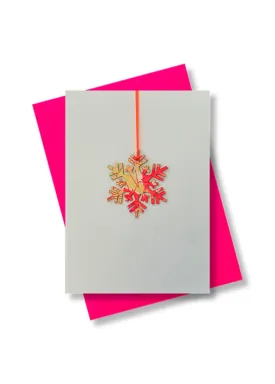 Pink Stories Snowflake Greeting Card
