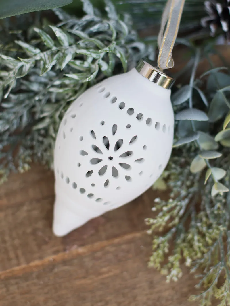 Porcelain Pattern Ornament - White Matte