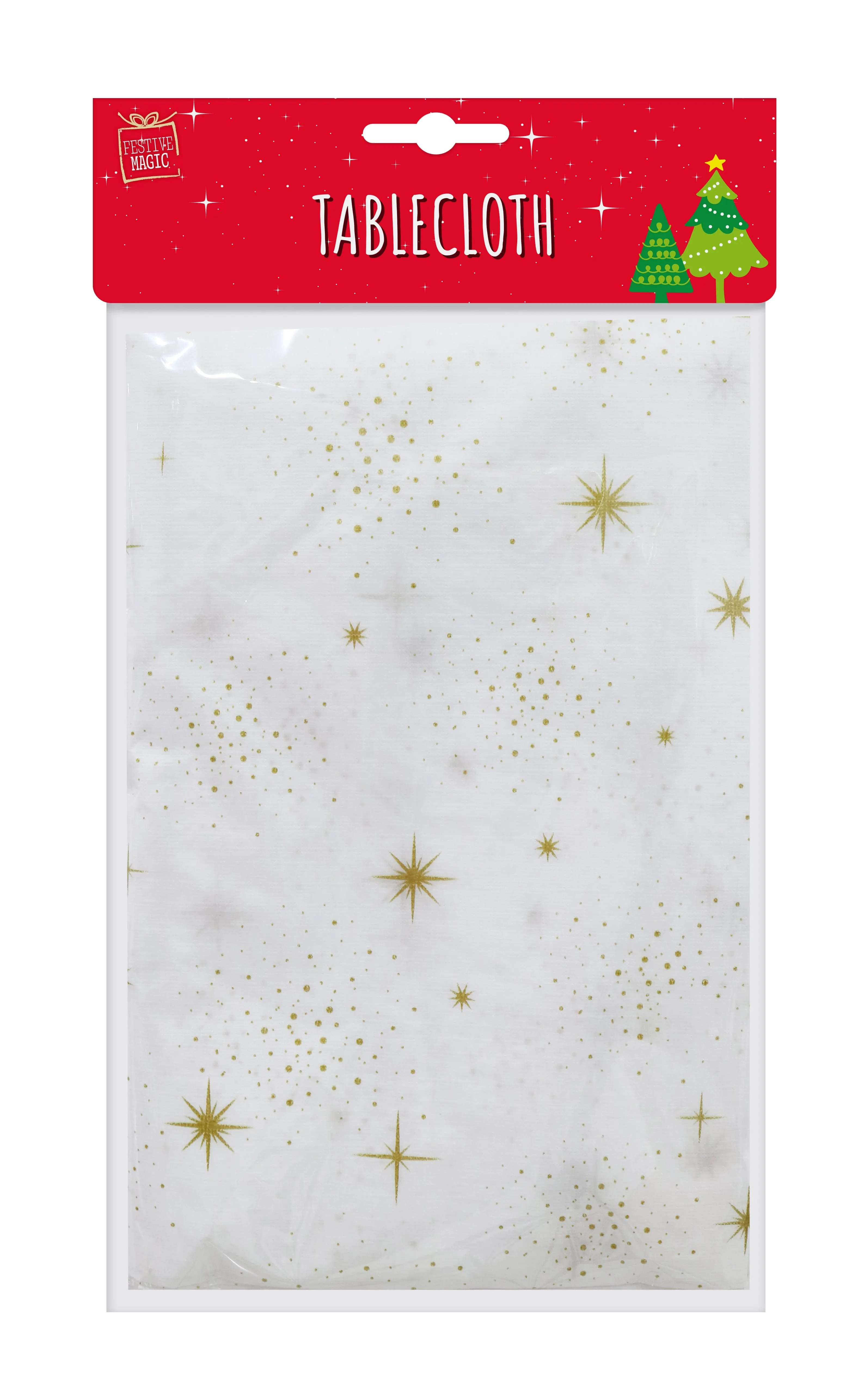 PVA Gold or Silver Print Tablecloth 4 Asst (130x180cm)