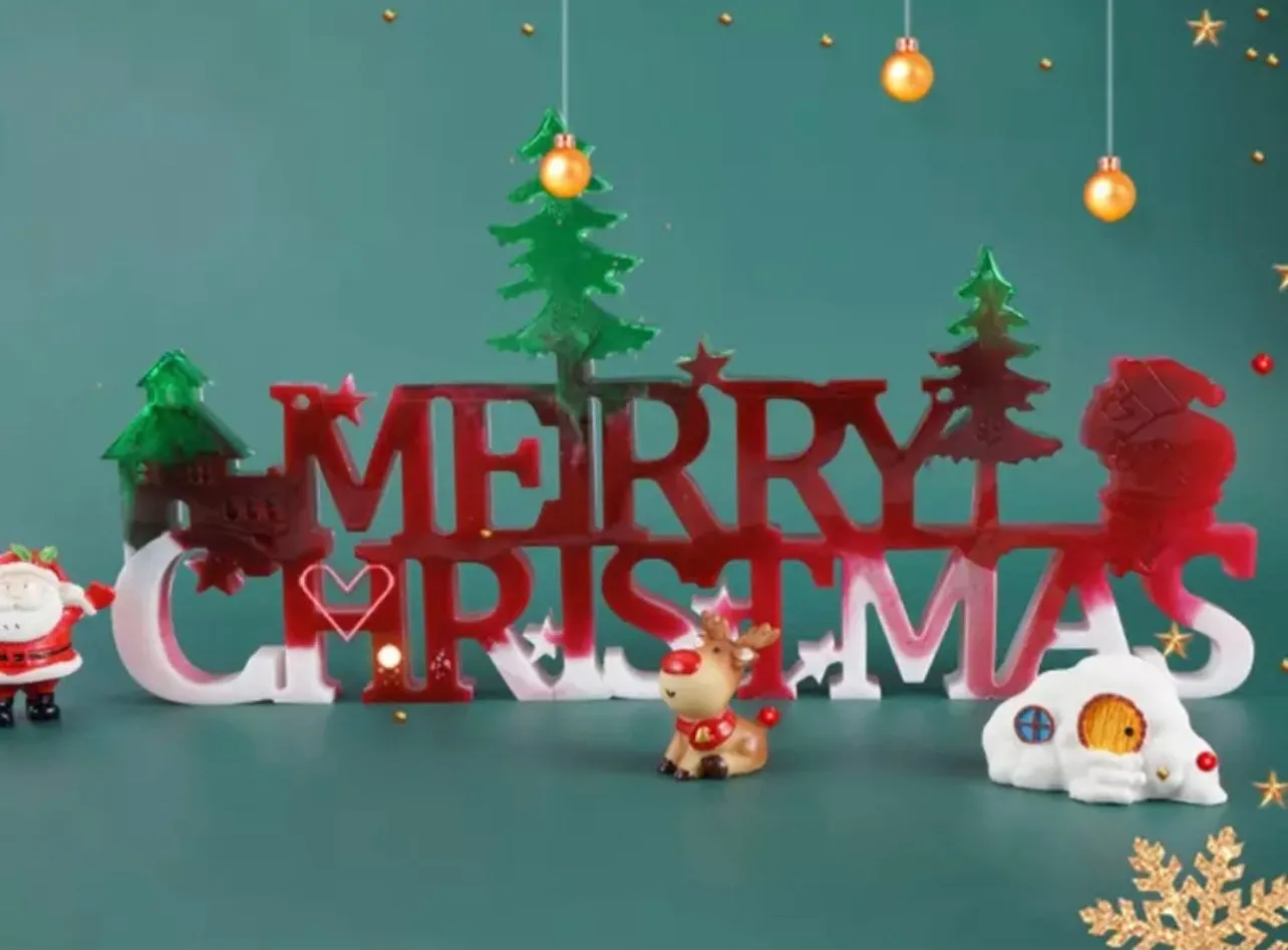 RESIN MOULD MERRY CHRISTMAS
