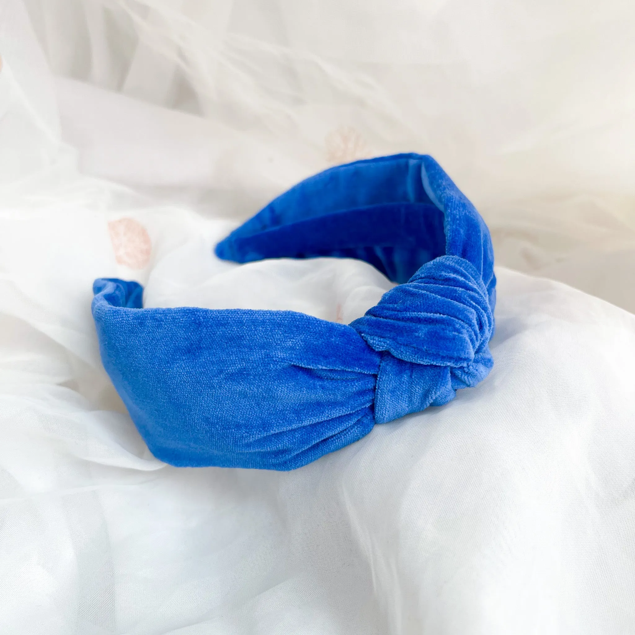 Royal Blue Velvet Knot Headband
