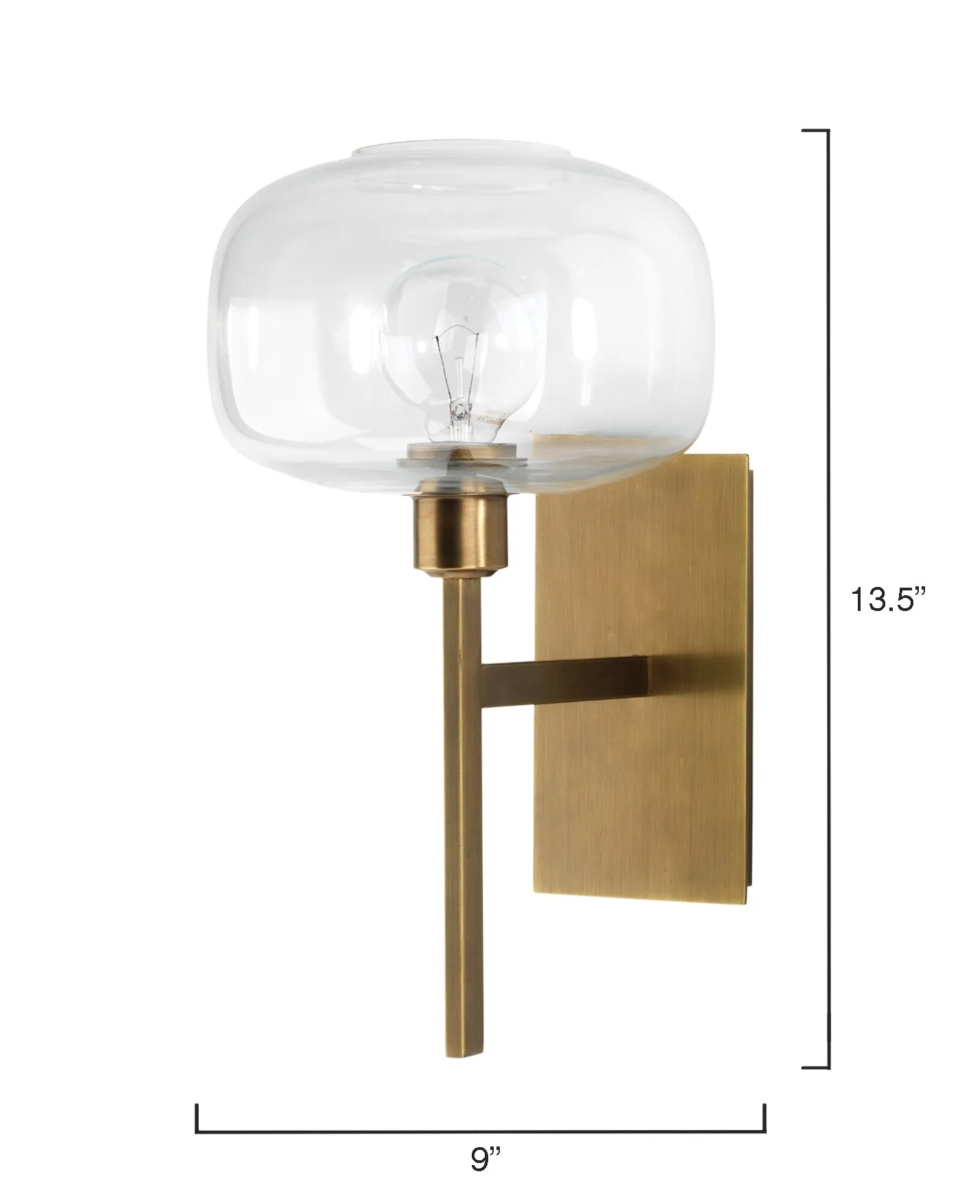 Scando Mod Sconce Antique Brass