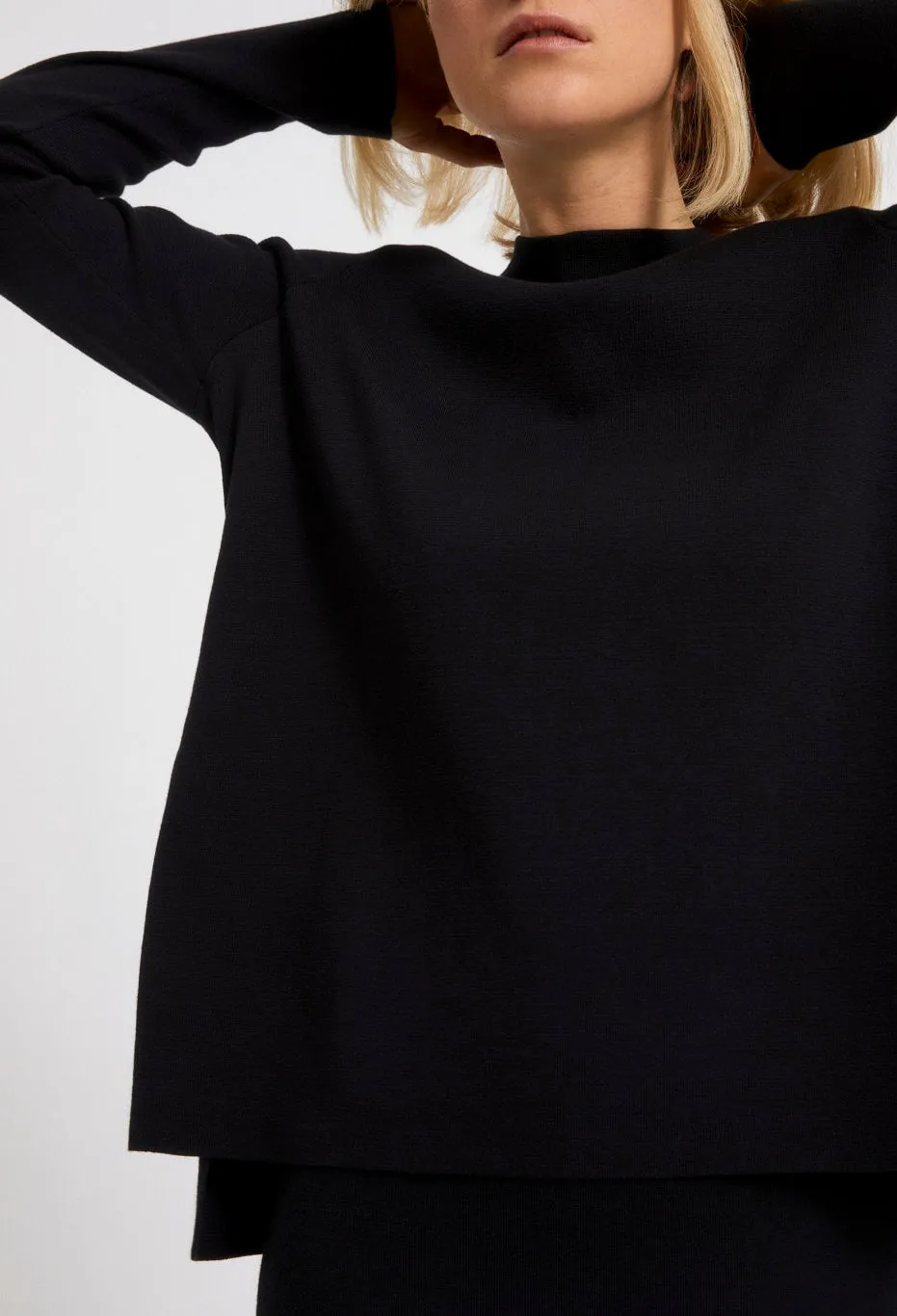Seldaa Black Knitted Sweater in Organic Cotton