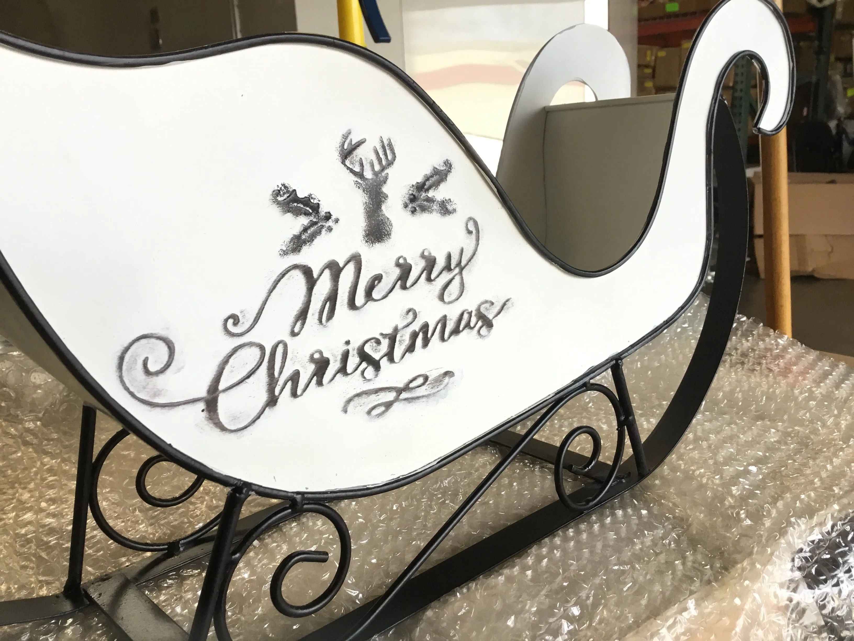 Set of 2 Nested Antiqued Metal Sleighs by Valerie, Red **Flaw