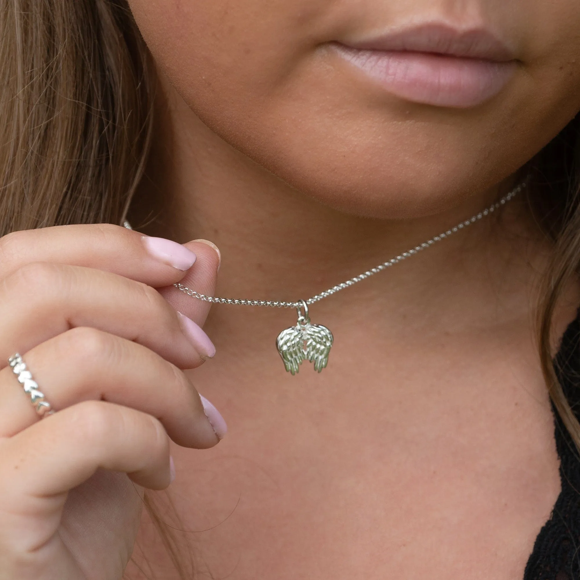Silver Angel Wings Necklace