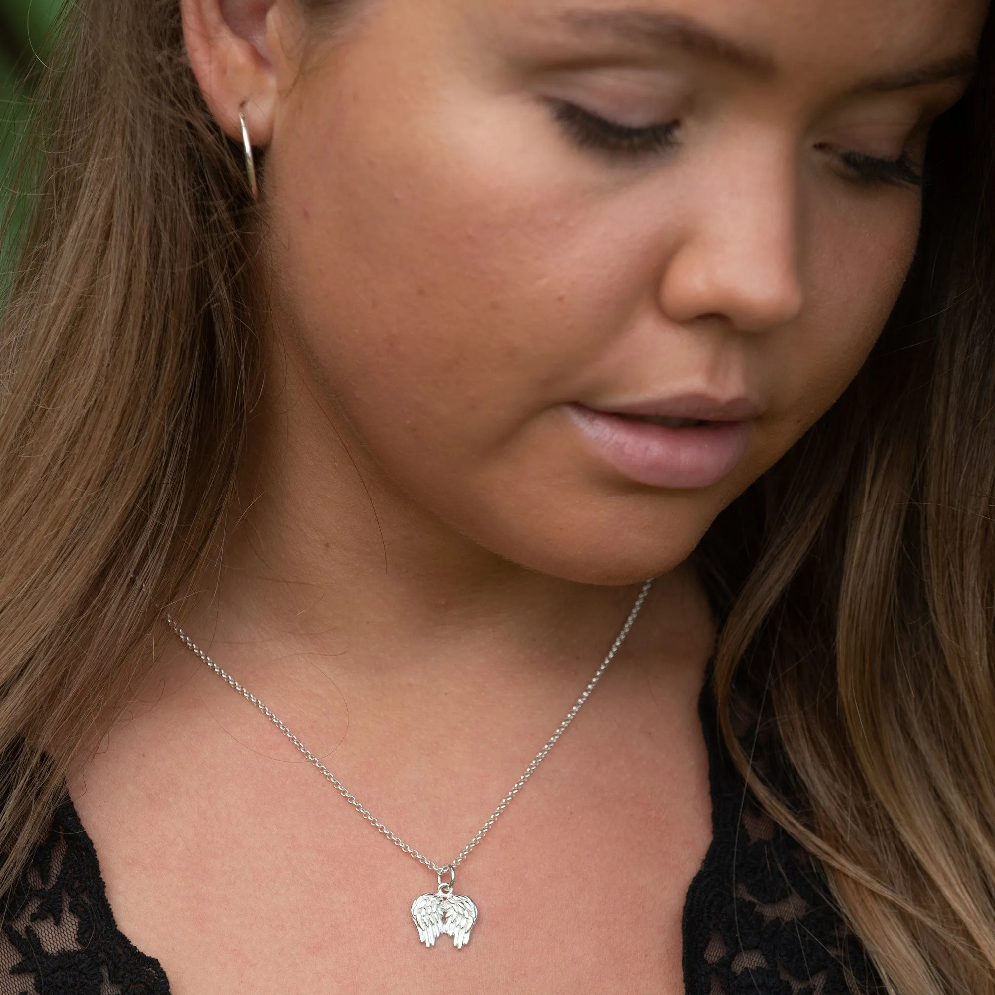 Silver Angel Wings Necklace