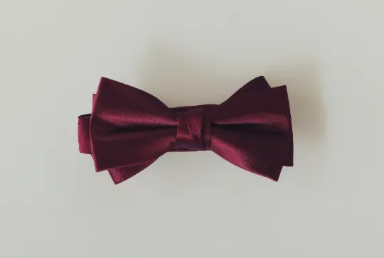 Skinny Vintage Tan Suspenders with Burgundy Wine Bow Tie