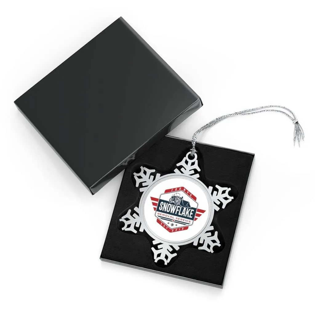 Snowflake Removal Service Pewter Snowflake Ornament
