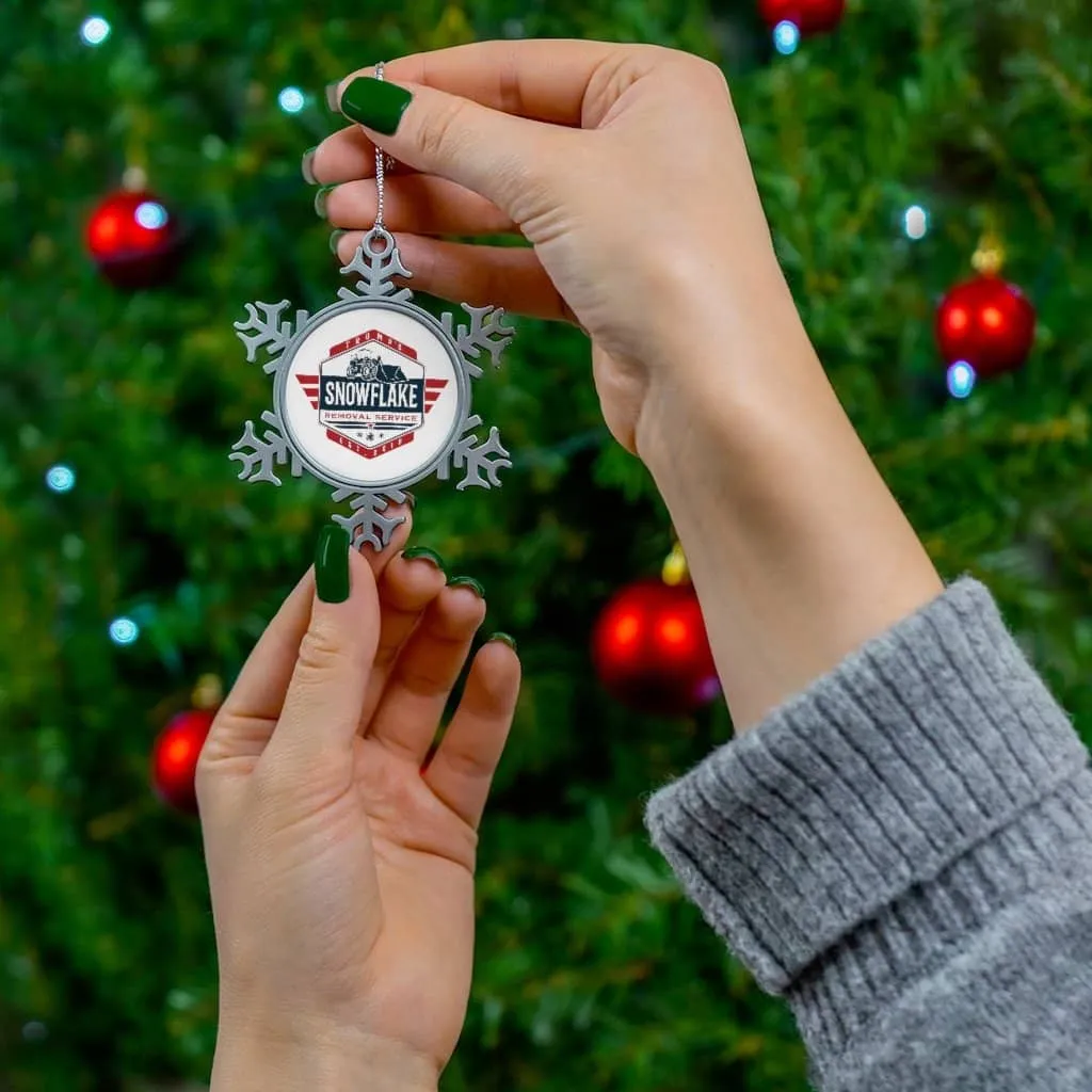 Snowflake Removal Service Pewter Snowflake Ornament