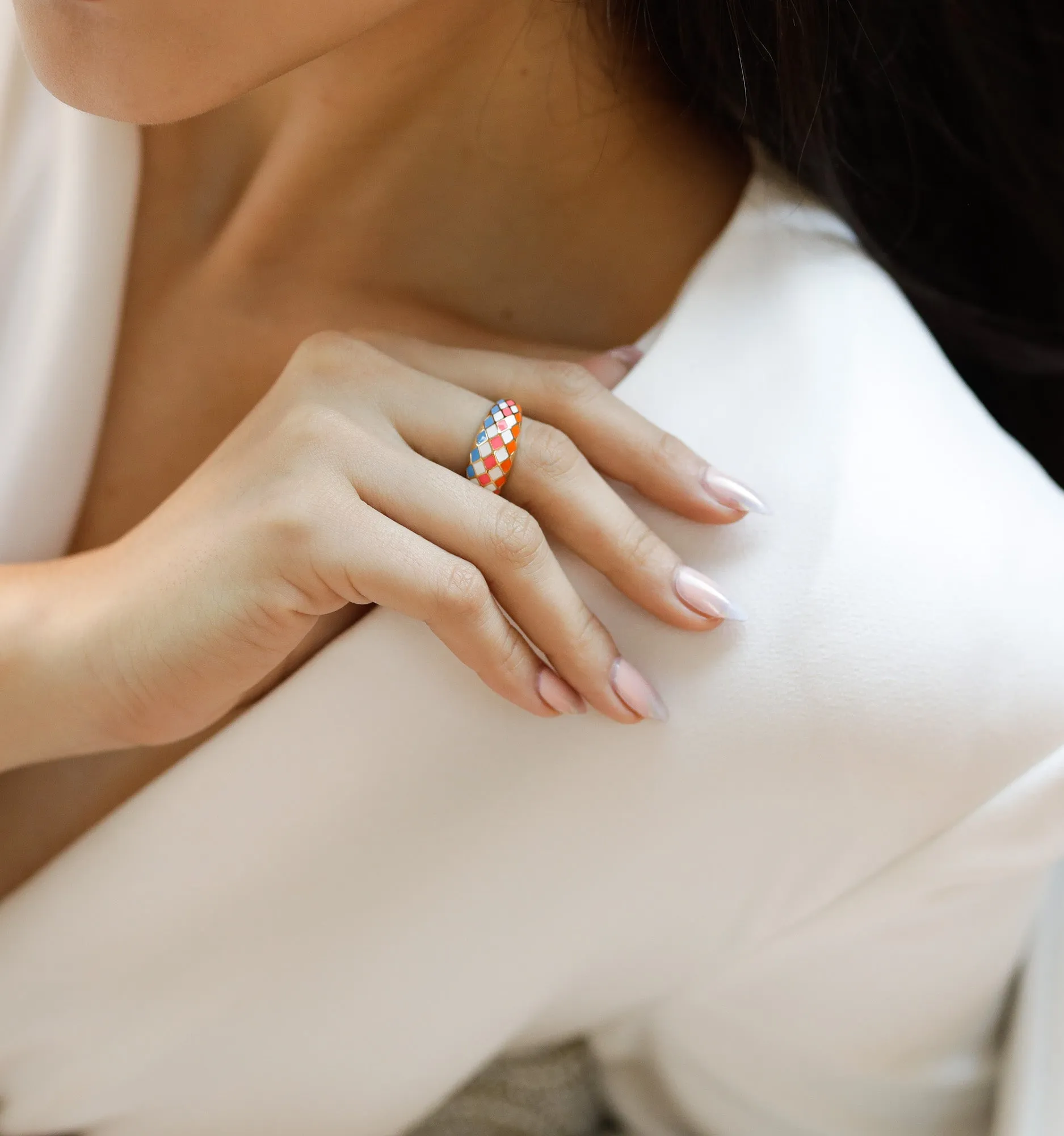 Sunrise Checkered Ring