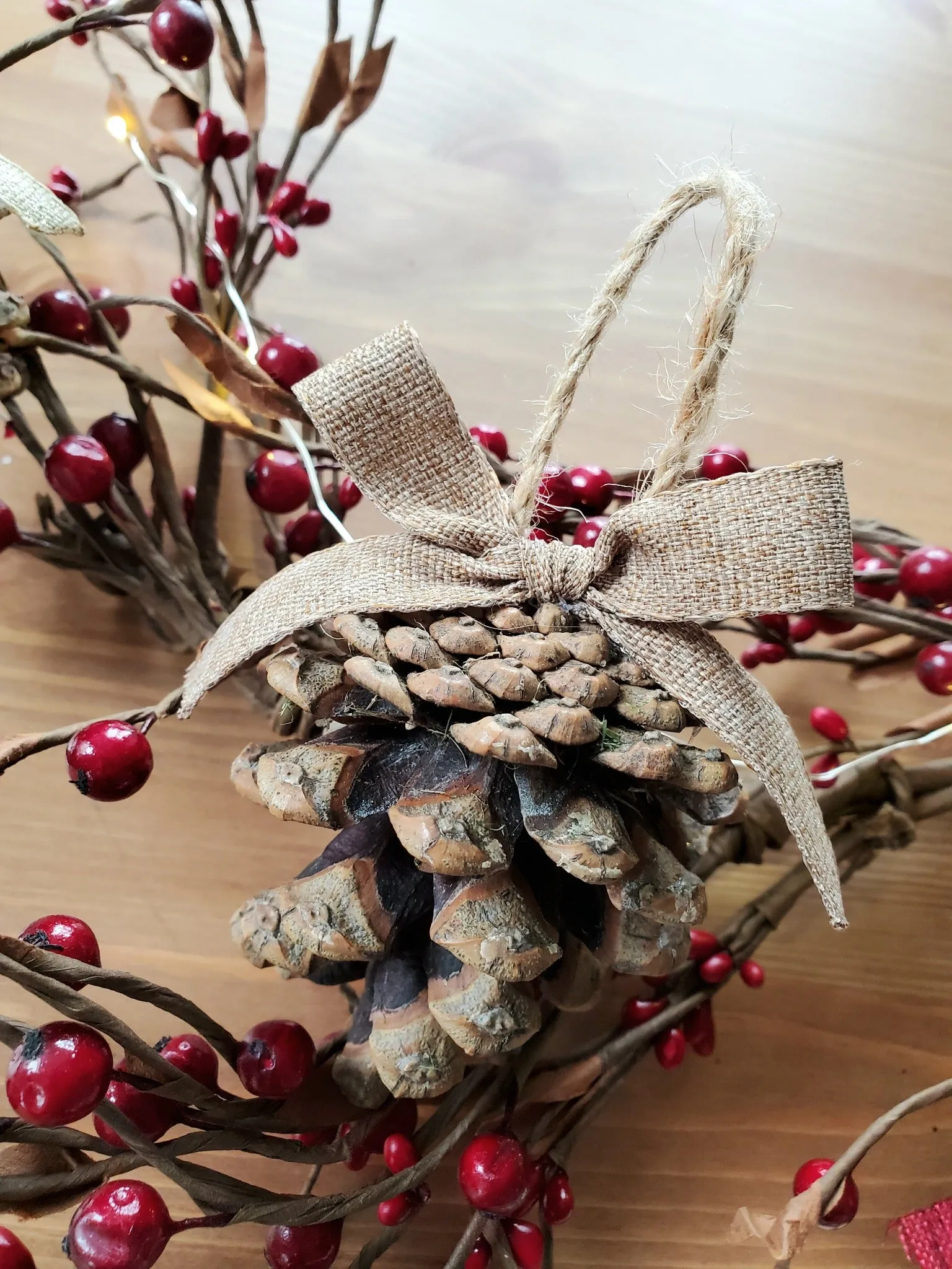 Unique Handcrafted Single Pine Cone Ornament - Perfect for Christmas Decorations and Home Decor