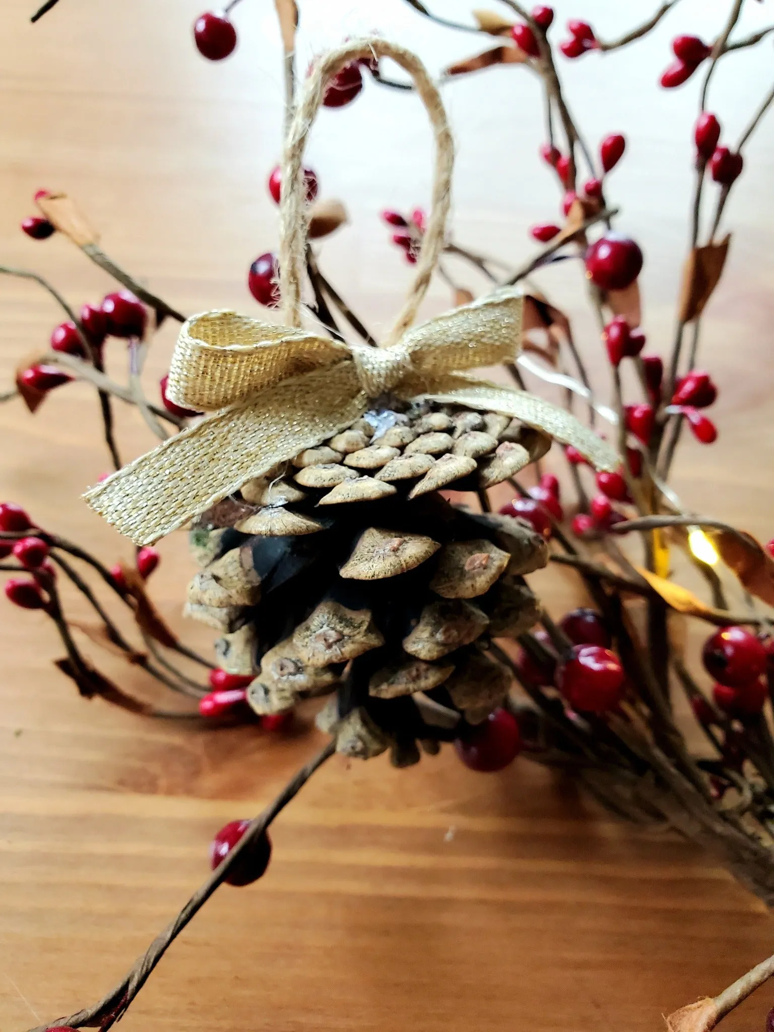 Unique Handcrafted Single Pine Cone Ornament - Perfect for Christmas Decorations and Home Decor
