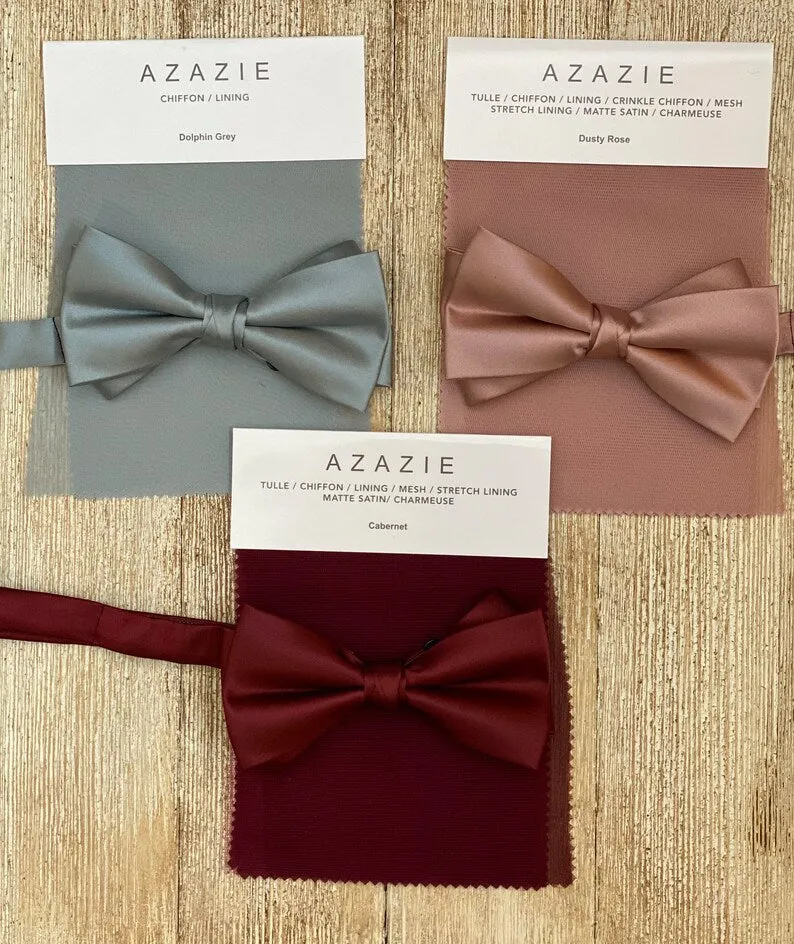 Vintage Tan 1" Suspenders with Burgundy Wine Satin Bow Tie Set