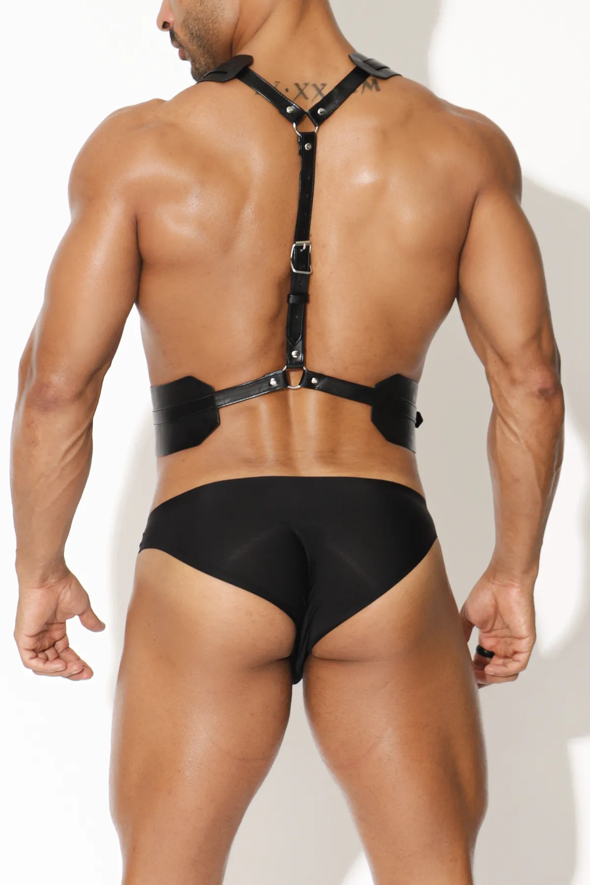 X Rated Vegan Leather Suspenders w/ Adjustable Belt