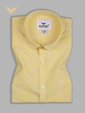 Yellow Premium Quality Gingham Checkered  Shirt